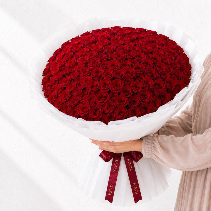 Kinza Signature Red Rose Bouquet - 200 Red Roses