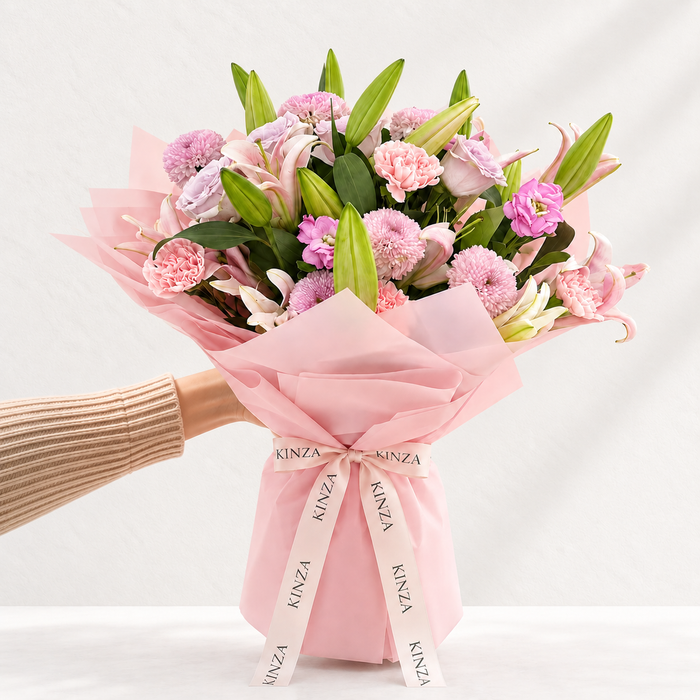 Kinza Bouquet - Pink Petal Reverie